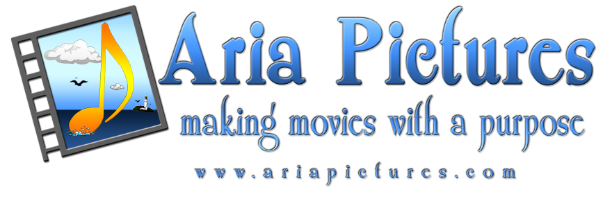Aria Pictures filstrip logo - Making Movies with a Purpose.